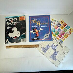 Vtg Mickey is Sixty Magazine Magic Moments Activity Booklet w Stickers Cert READ